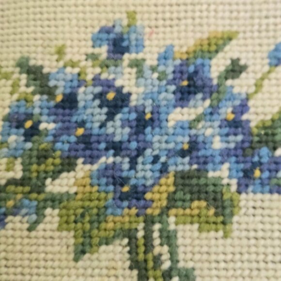 Vintage Needlepoint Zip Pouch Coin Purse 7.5"x5" - Picture 3 of 4